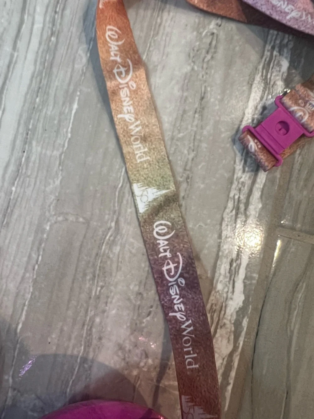 Disney Parks Magic Kingdom Mickey Balloon Popcorn Bucket Iridescent Lanyard